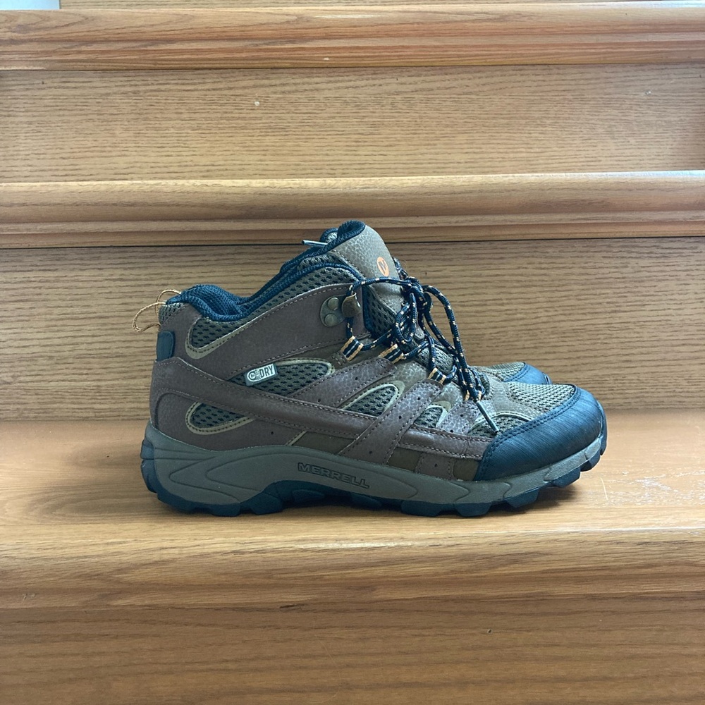 Merrell Kids Moab Speed Mid 2 A/C Brown and Black Waterproof Trail Hiking Boot